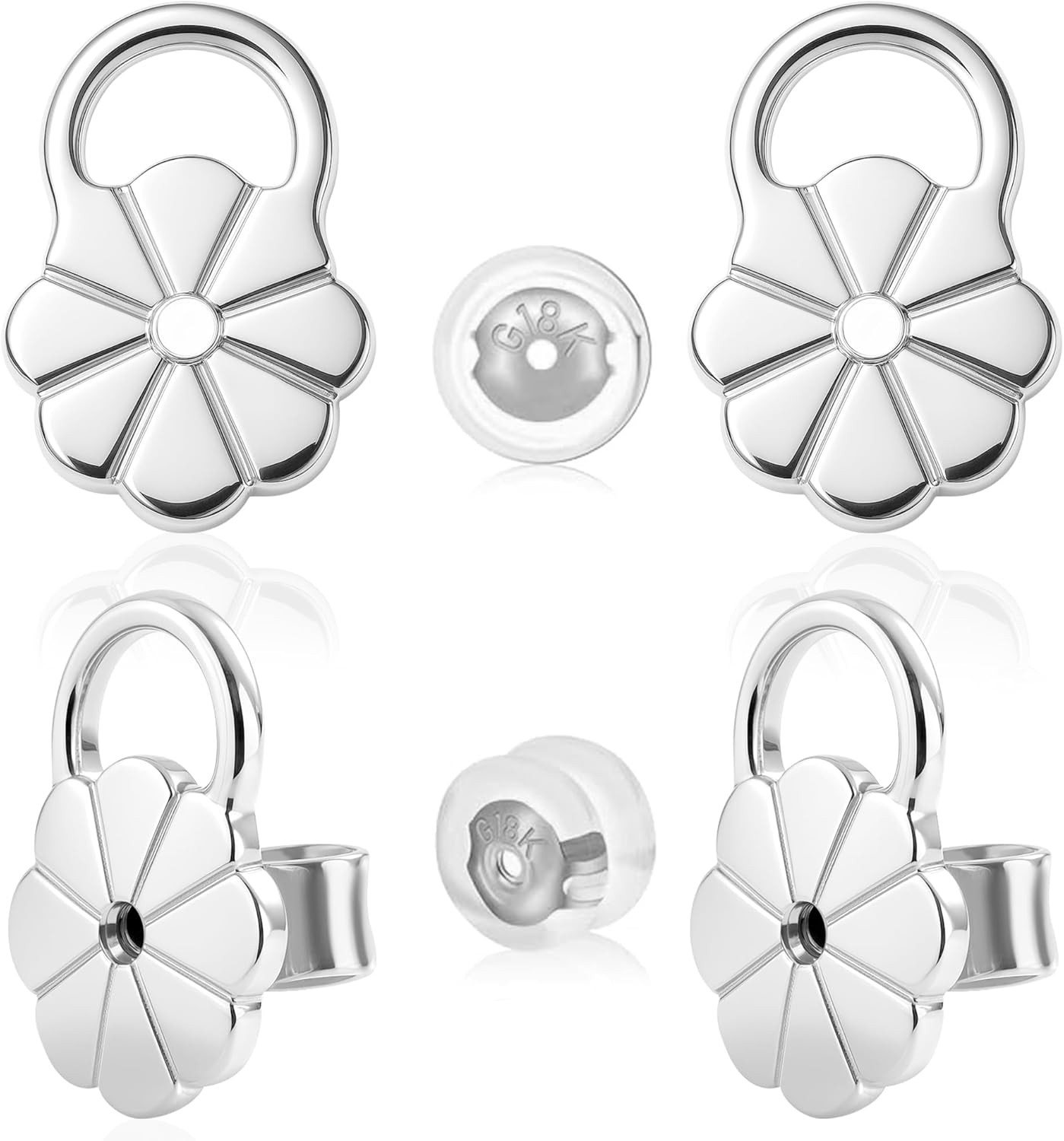 Earring Backs Replacements for Droopy Ears, Heavy Earrings Lifters, Locking Ear