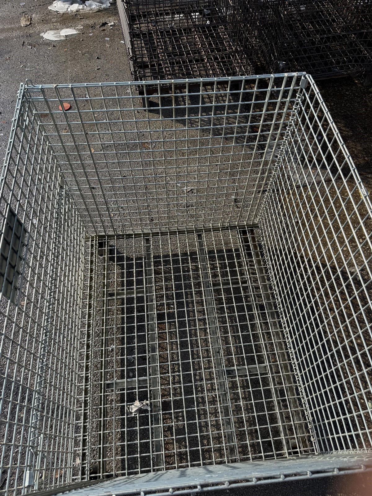 Collapsible Industrial Wire Storage Basket 48x40x41