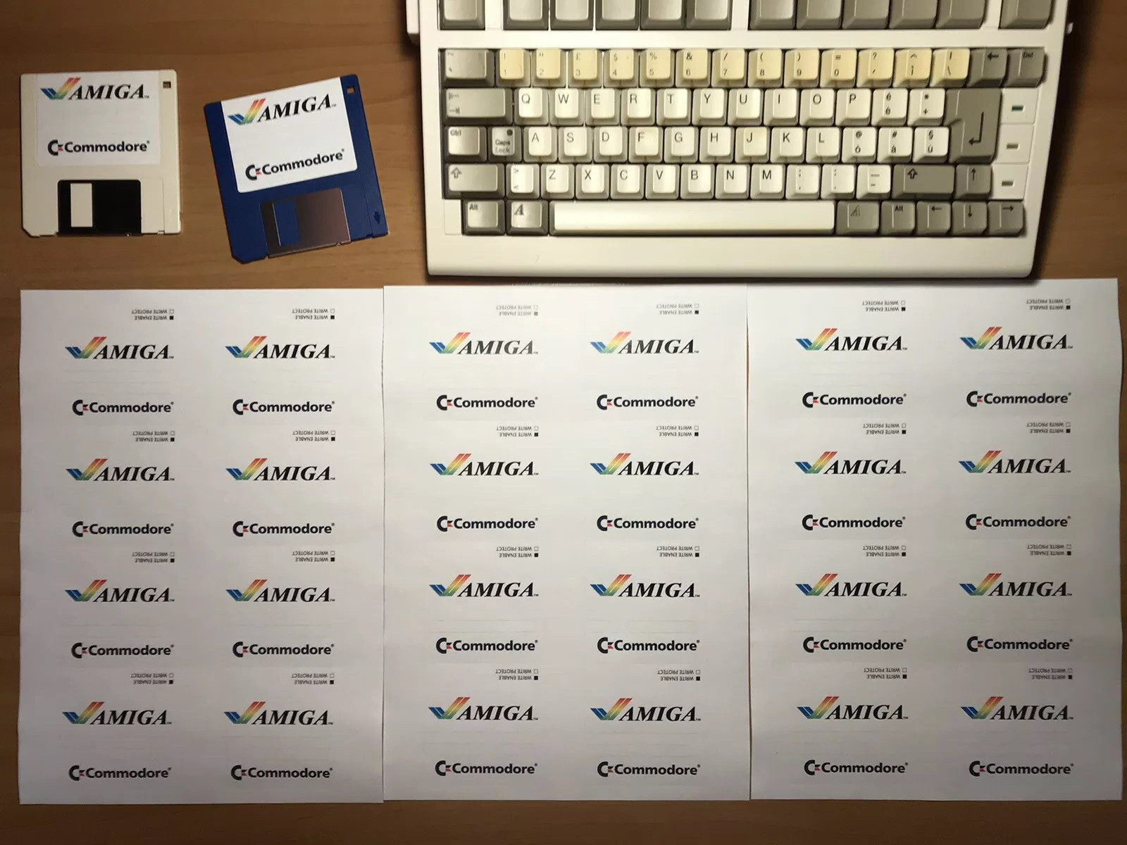 24 Etichette AMIGA per Floppy Disk 3,5 Pollici