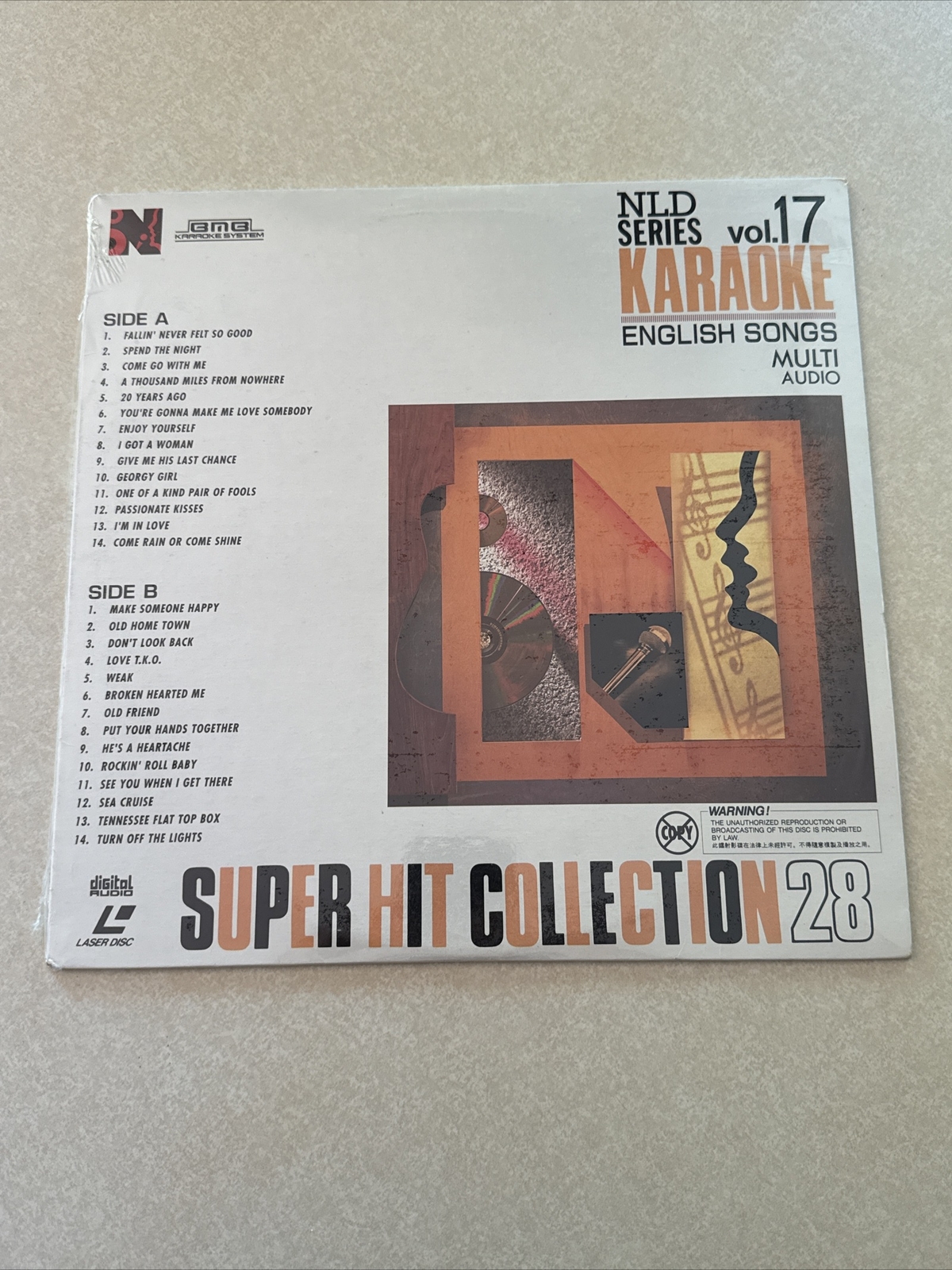 NLD SERIES ENGLISH SONGS KARAOKE Laserdisc Volume 17- Super Hit 28 Songs 1994