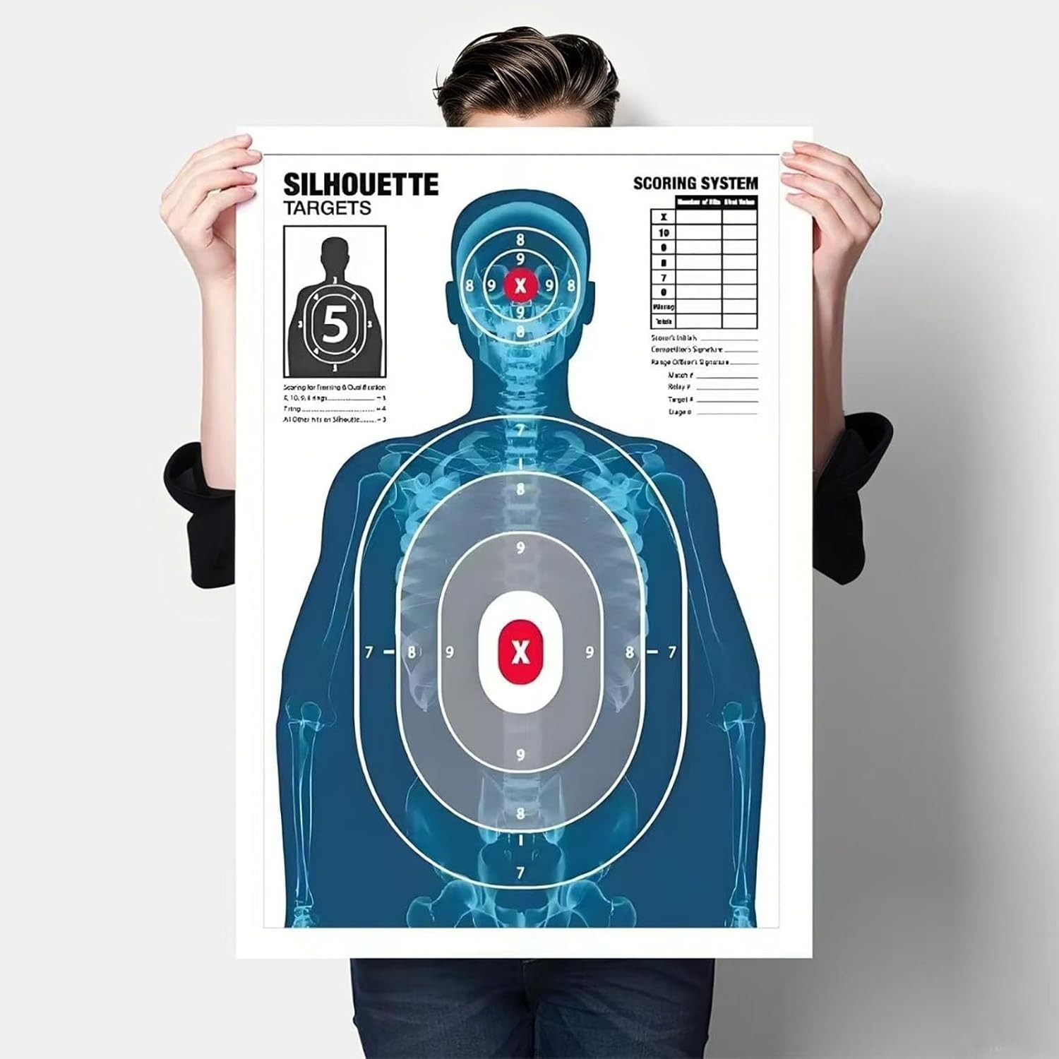 50pk Shooting Target, Targets for Pistol Shooting Targets for the Range 25x38 in