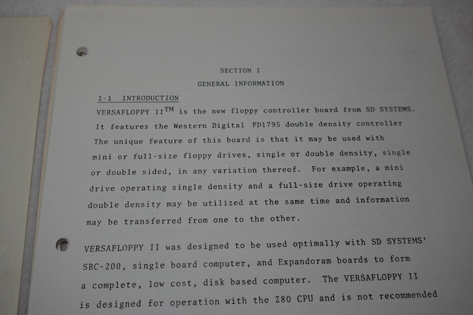Versafloppy II Floppy Disk Controller SD Systems Syntech Vintage Publications