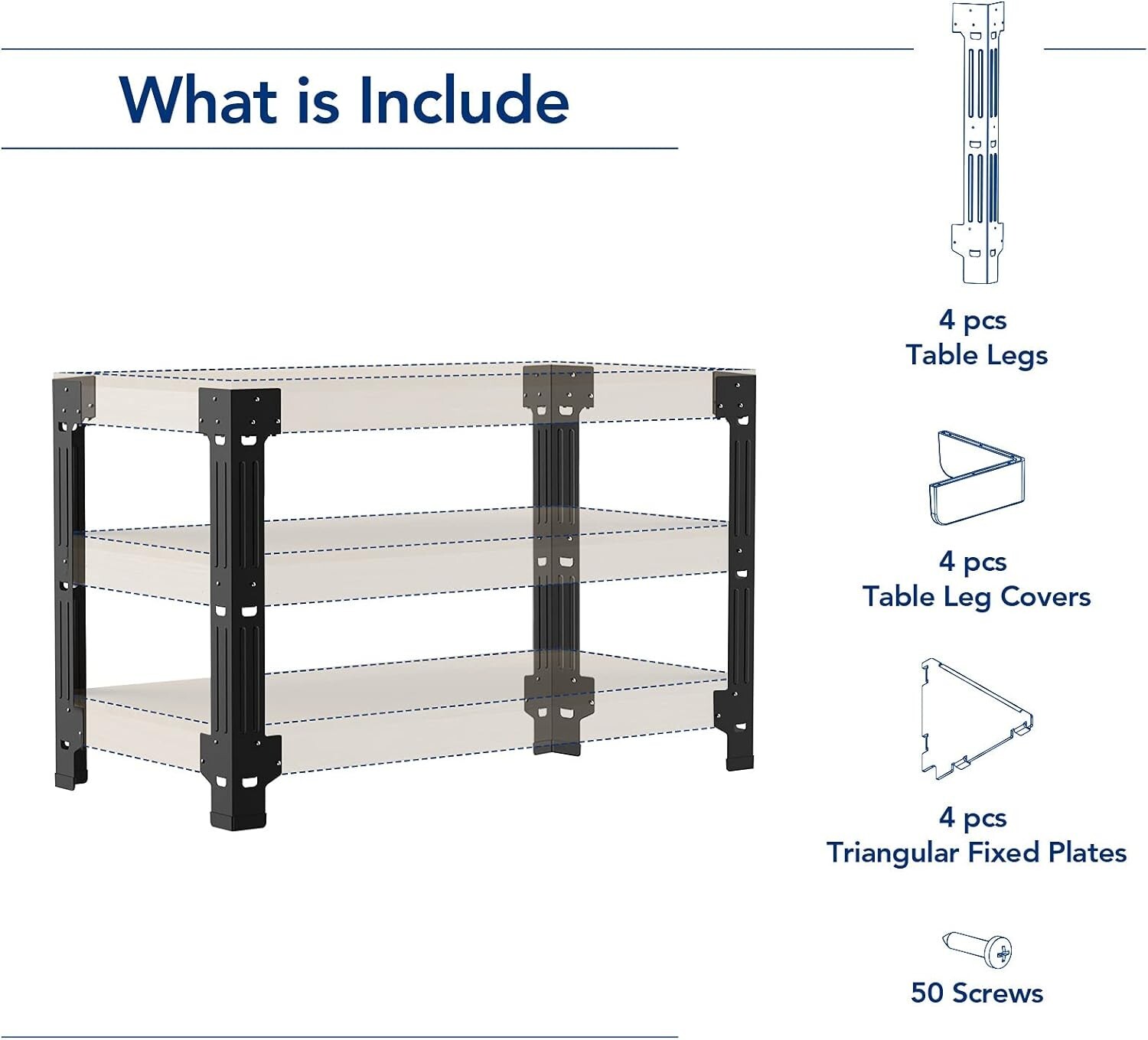 Steel Work Bench Leg Bracket Workbench Frame Kit Garage Shop Storage Shelving