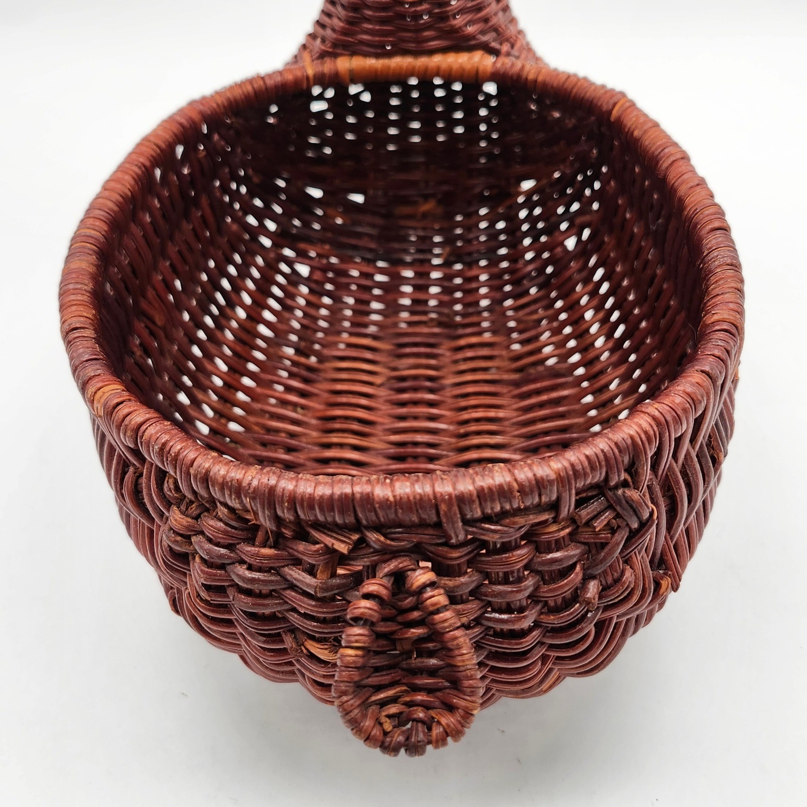 Woven Reindeer Wicker Rattan Basket Christmas Holiday Table Decor Boho Candy