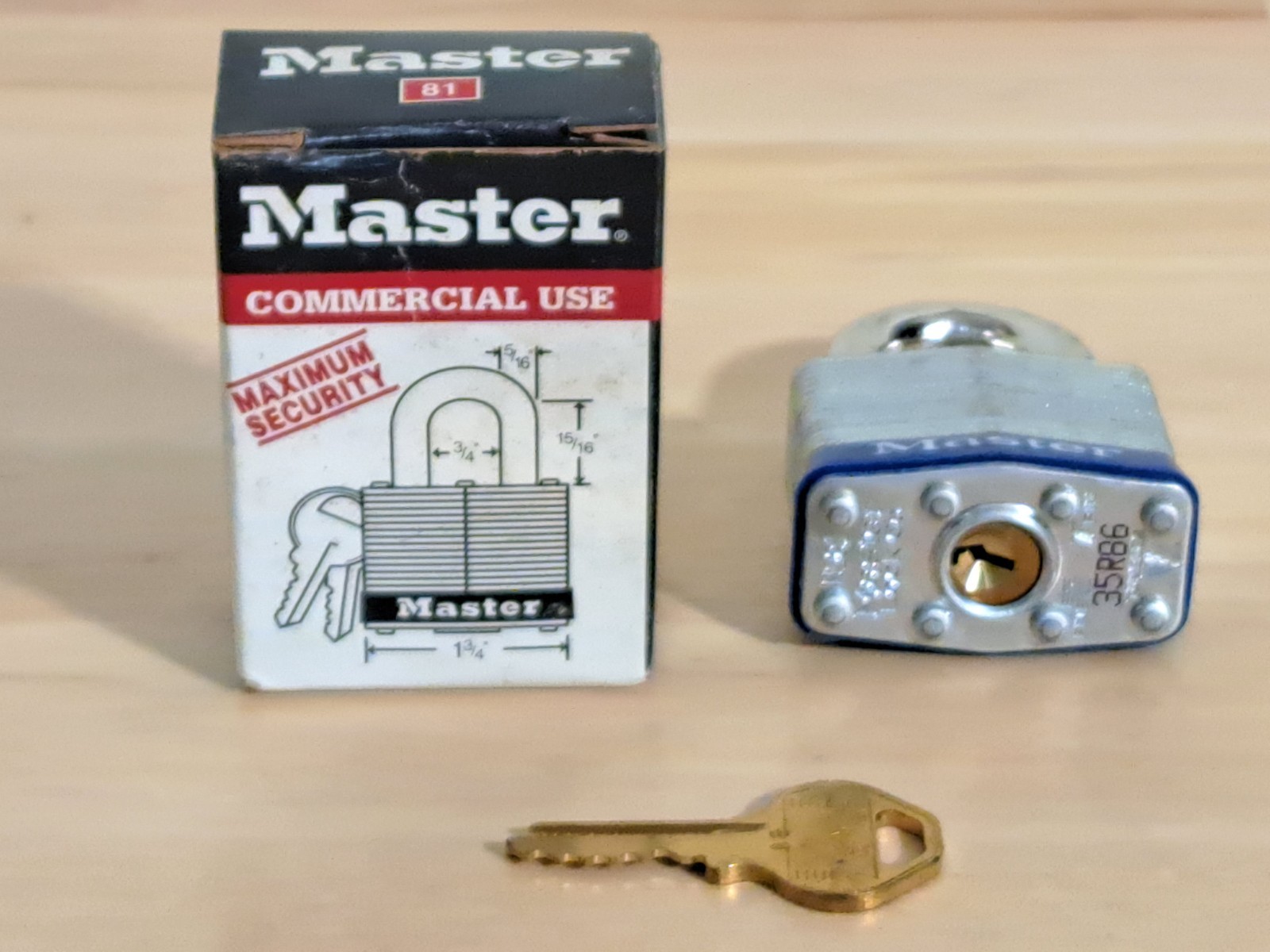 Master Lock No 81 Maximum Security Steel Padlock Traditional 5/16 Shackle