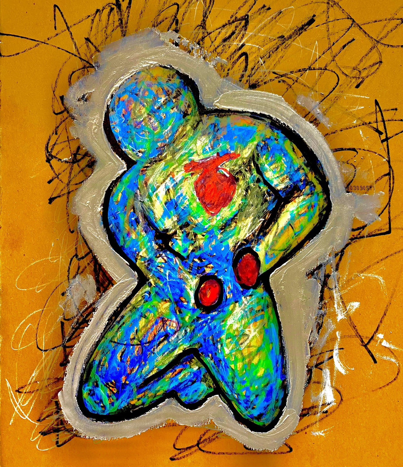 Painting, mixed media, portrait, art, abstract 9 x 12 inches