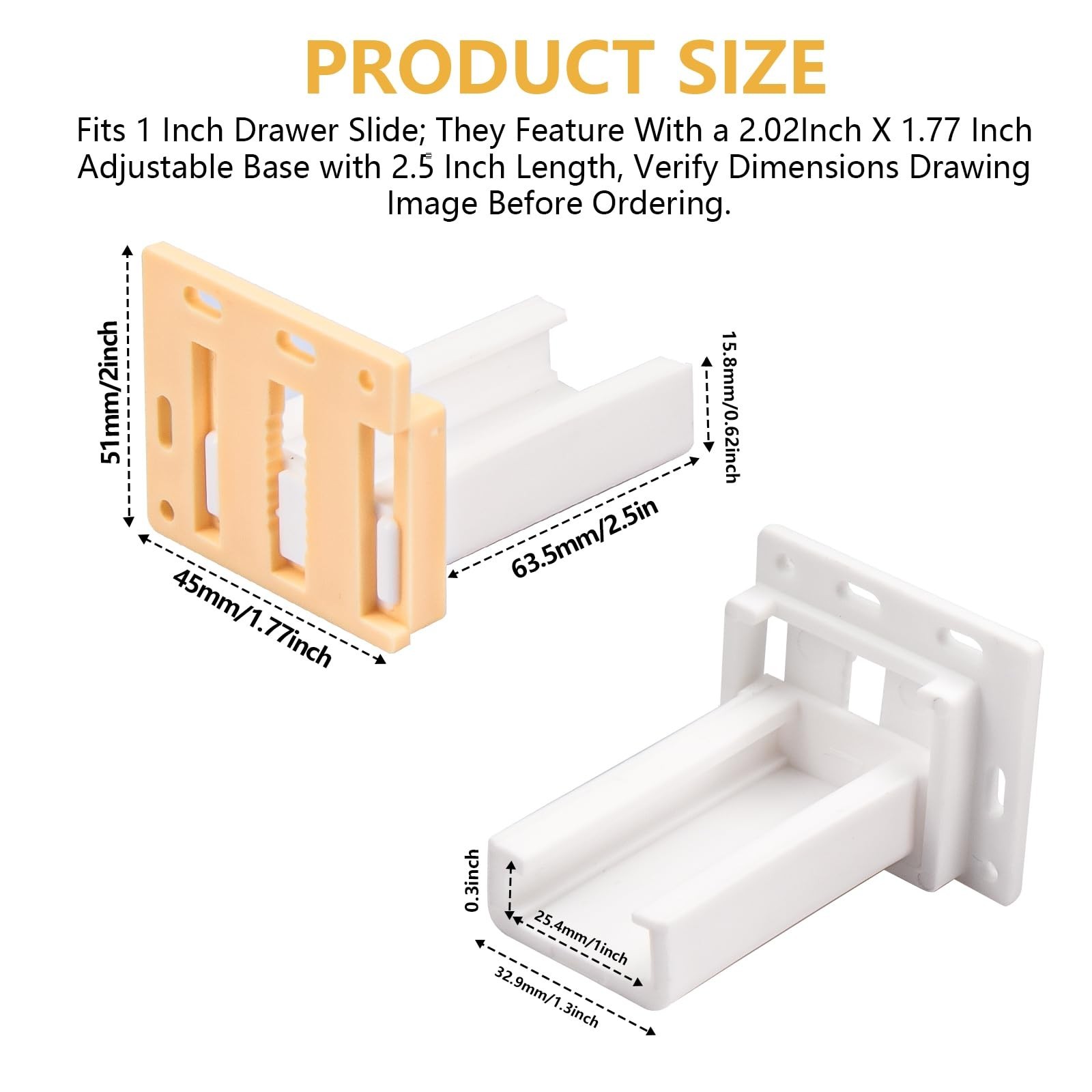 2 Pack Drawer Slide Socket Set, Drawer Track Back Plate, Cabinet Drawer Slide...