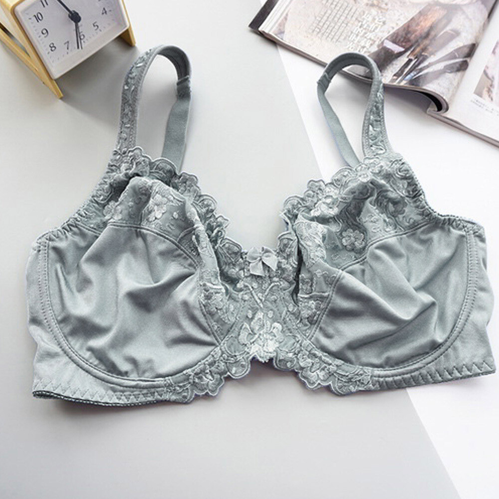 White Bra Ladies Satin & Lace Underwired Firm Control Plus Size Large Full Cup