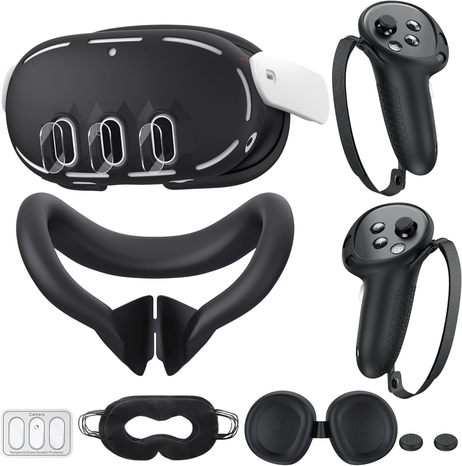 Silicone Cover Compatible with Meta/Oculus Quest 3 Accessories, VR Black