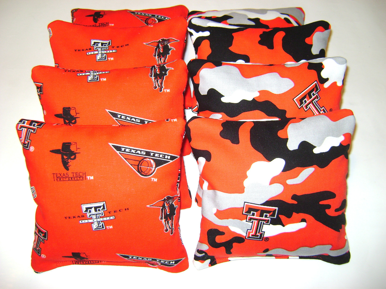 TEXAS TECH 8 CORNHOLE BEAN BAG CORN TOSS RED RAIDERS TT CAMO R