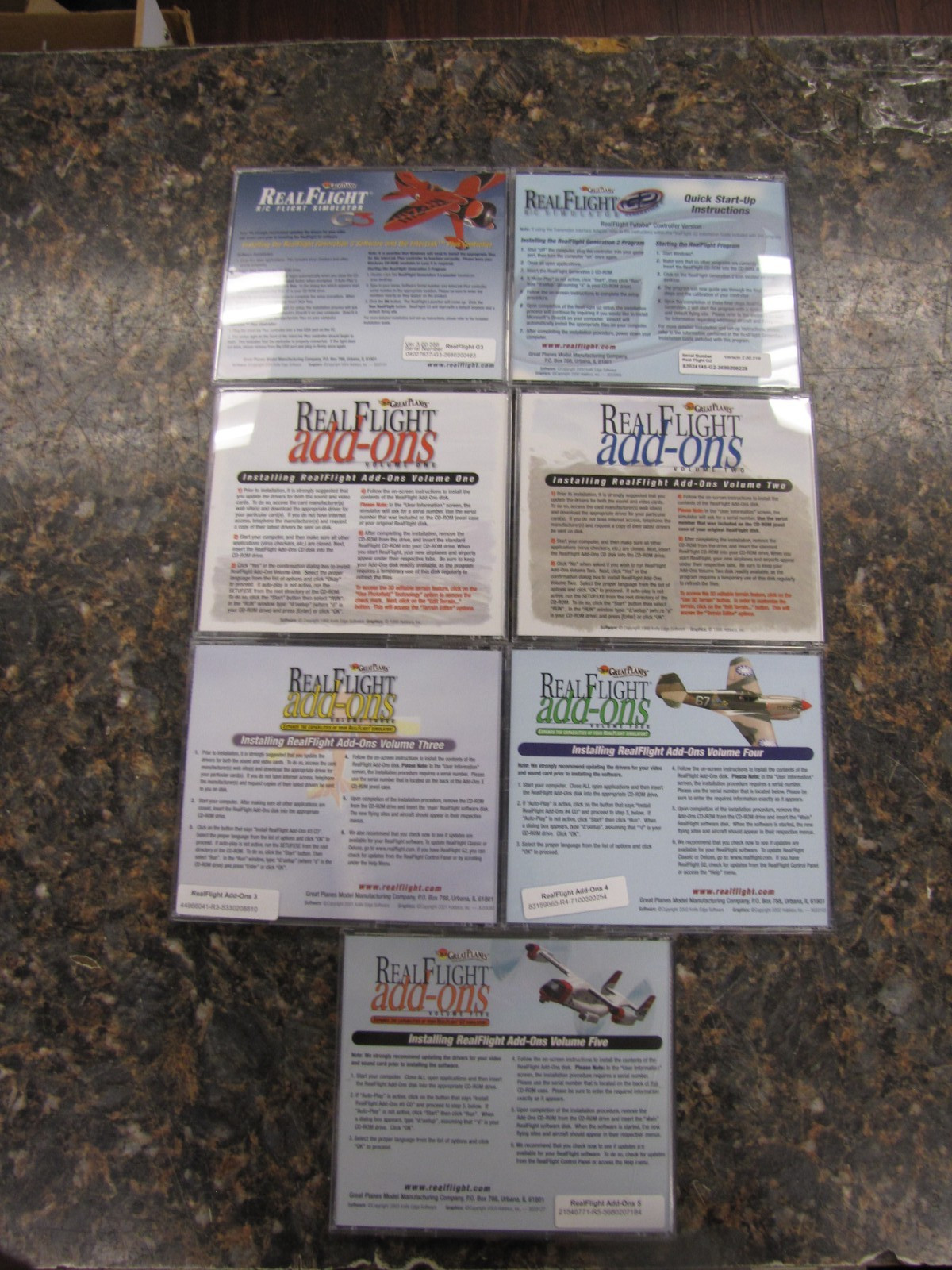 Lot (9) Great Planes RealFlight R/C Simulator & Add-Ons Software CD -HW1