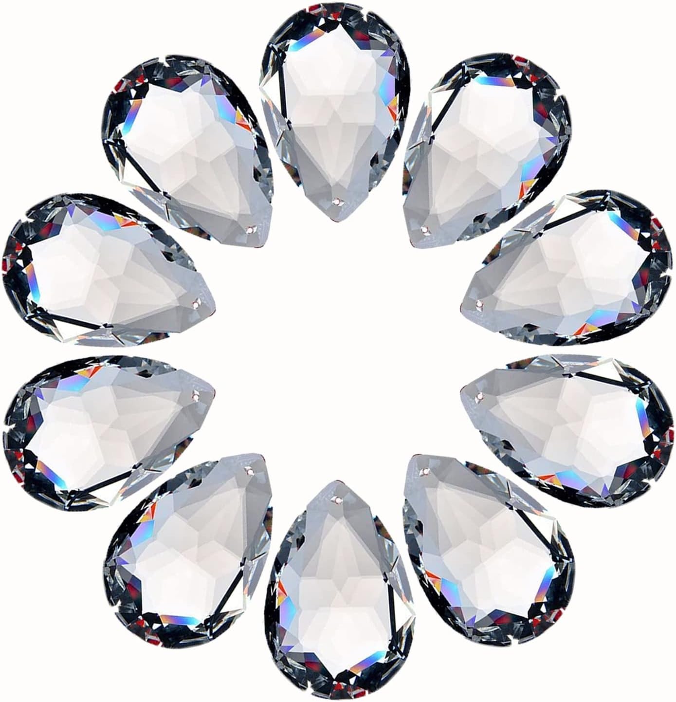 10pcs Crystal Pendants 1.5"/38mm Crystal Suncatcher Hanging Crystals Prisms
