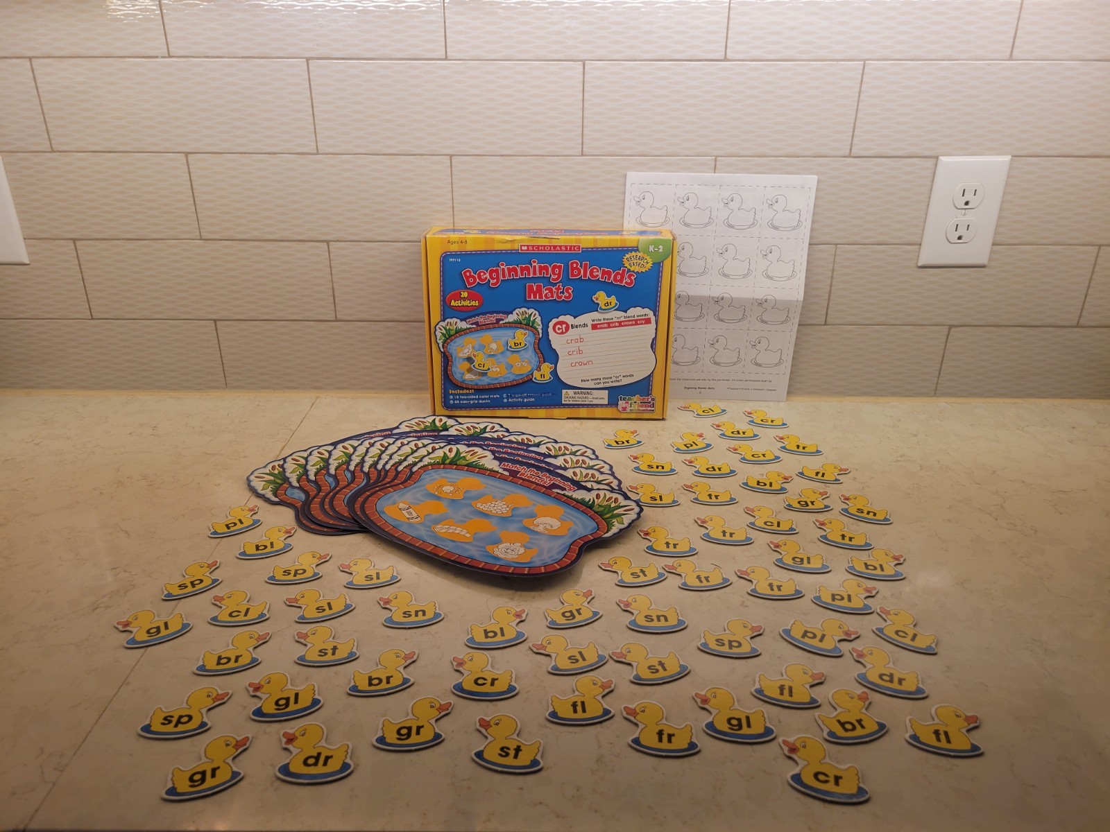 Scholastic Beginning Blends Mats Ducks K-2 Educational Learning Set