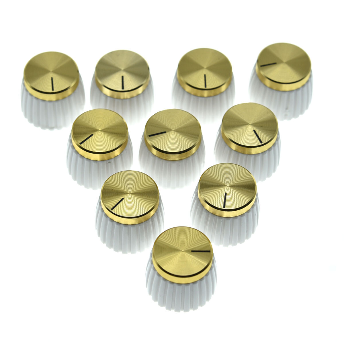 10pcs Guitar Amplifier Knobs White w/ Gold Cap Push-on fits Marshall Amplifier