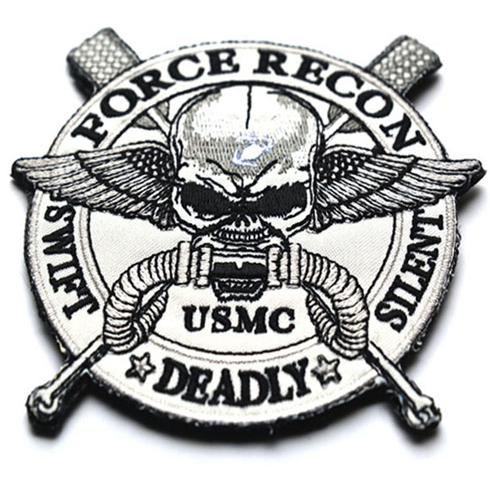 US MARINES FORCE RECON SWIFT DEADLY NAVY TACTICAL HOOK PATCH BADGE
