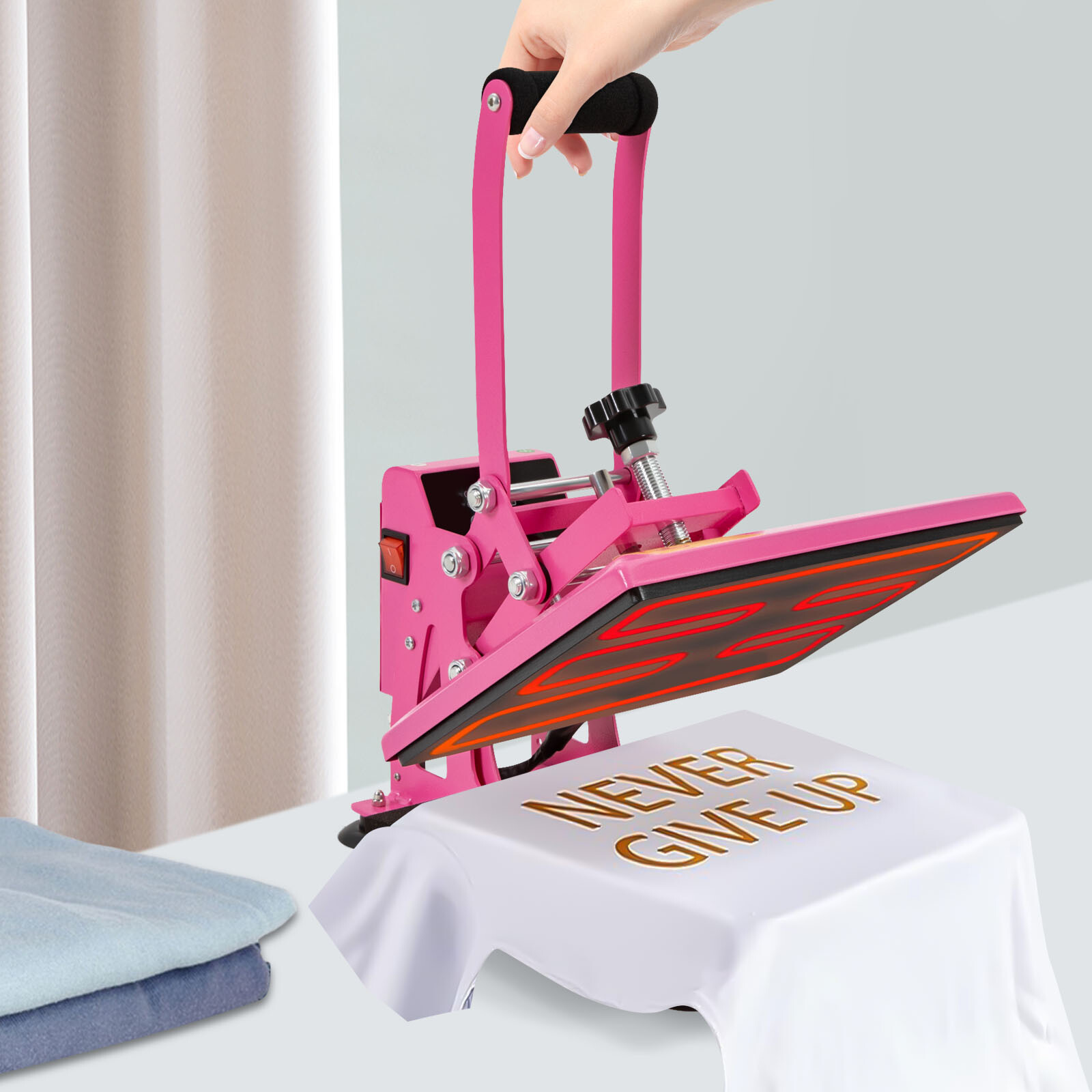 T Shirt Press Machine Heat Press Machine W/ Non-slip Silicone Suction Cups 700w