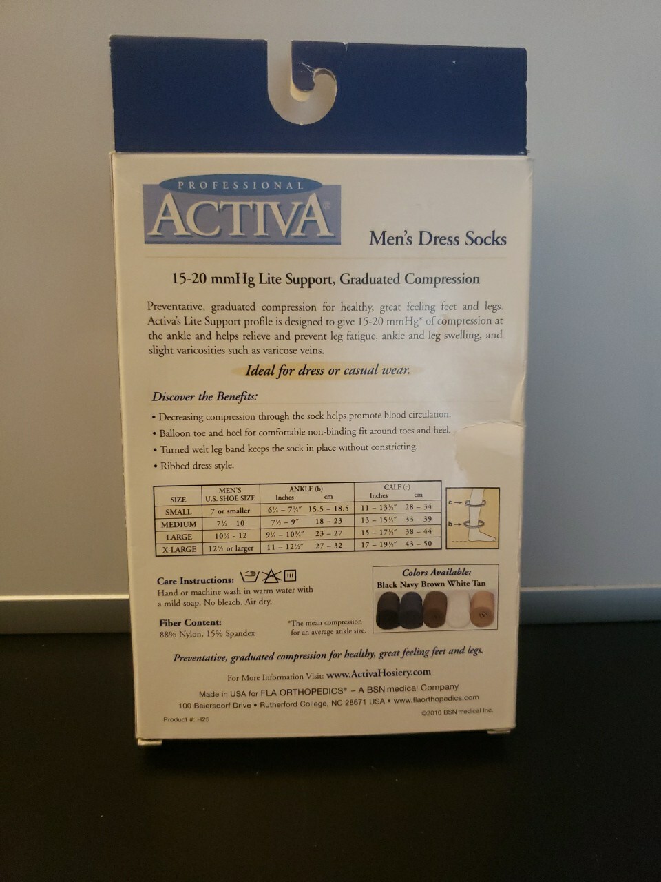 ACTIVA MENS MICROFIBER DRESS SOCKS 15-20 MMHG Lite- Graduated Compression Read