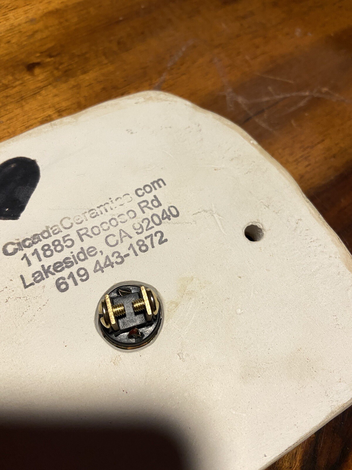 Ceramic Push Button Door Bell Cover With A Cat