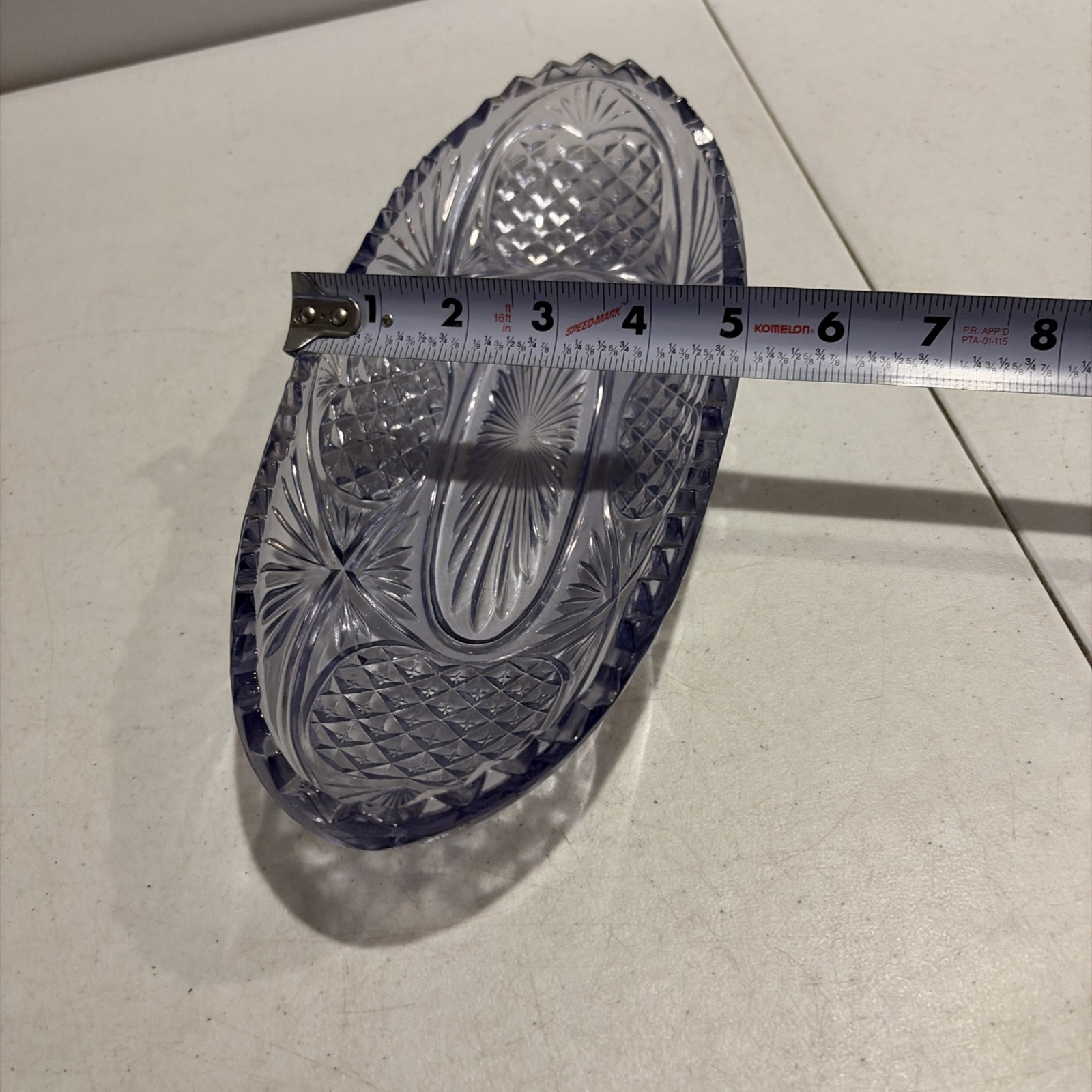 Purple Hue Celery Oval Serving Glass Dish