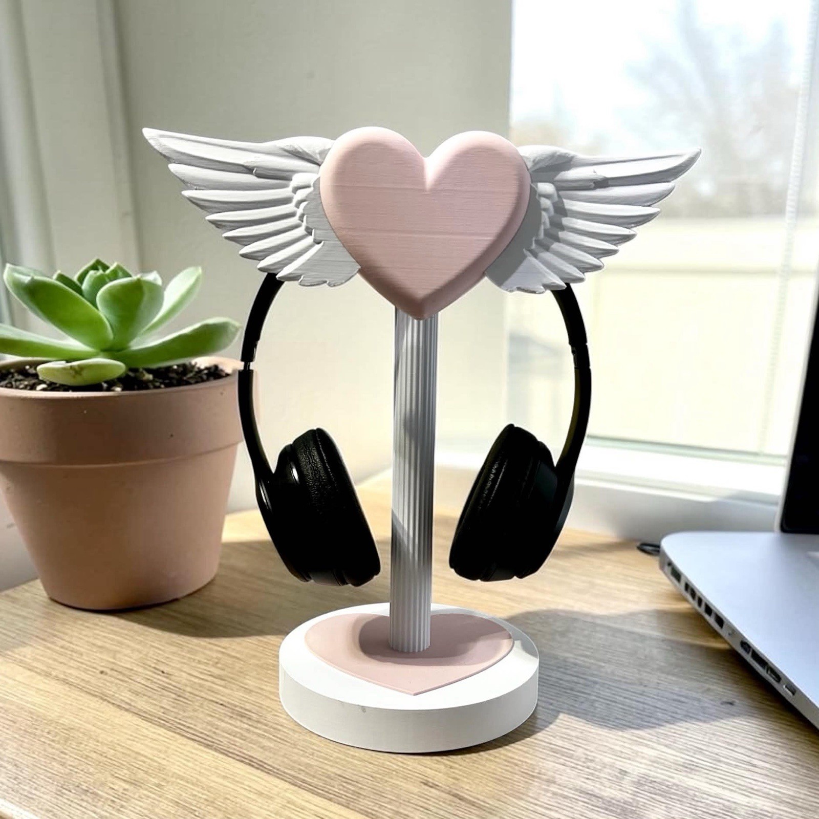 Angel Wings Heart Headset Holder