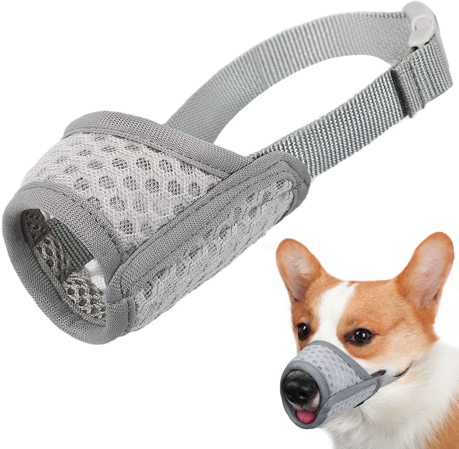 Soft Mesh Dog Muzzle for Small to Large Breeds - Biting, Chewing, Grooming, Pant