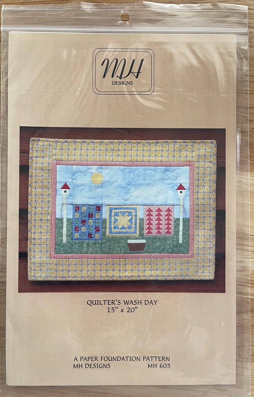 Quilt Pattern: "Quilter’s Wash Day” by MH Designs A Paper Foundation Pattern