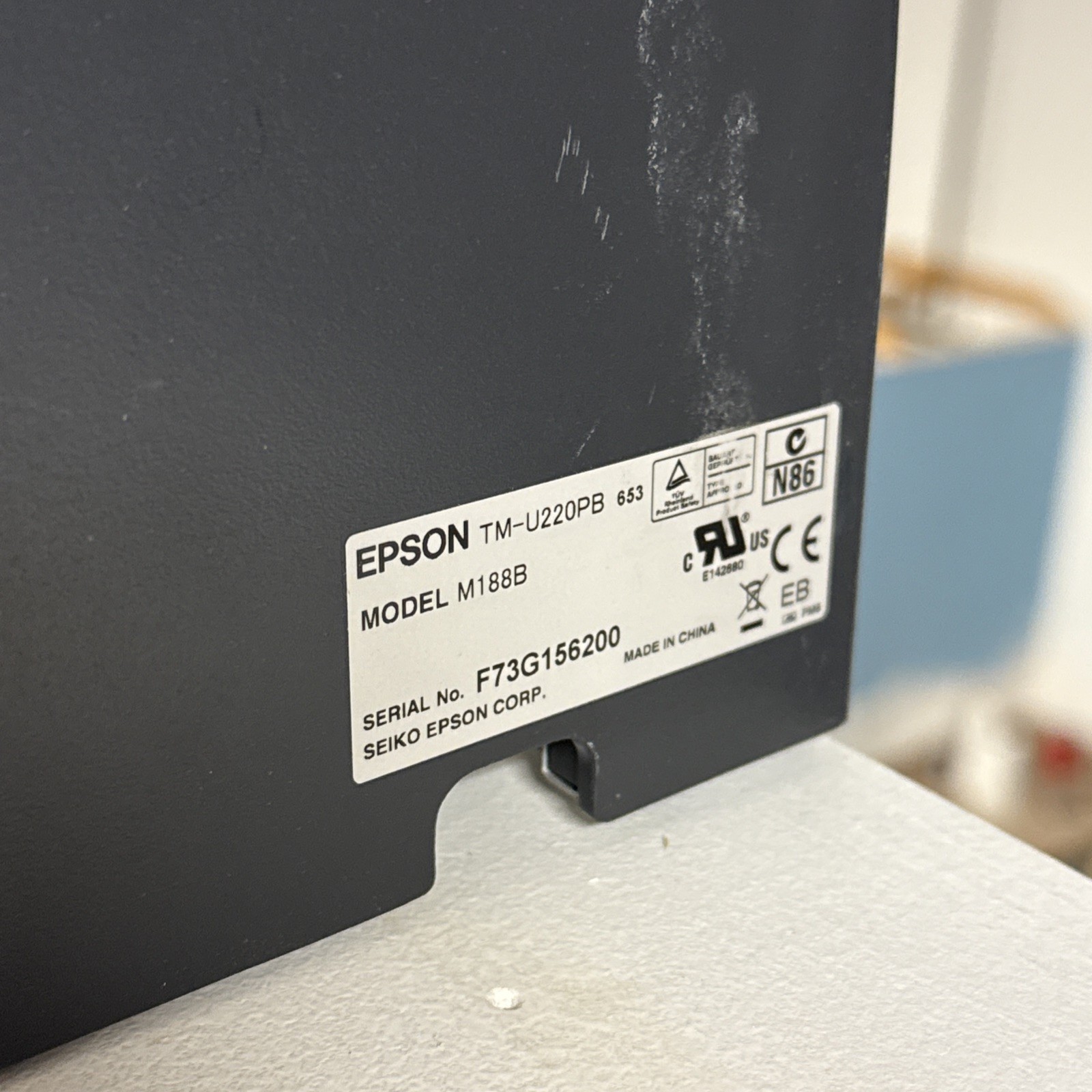 Untested EPSON TM-U220PB, M188B USB Network Receipt Printer - For Parts