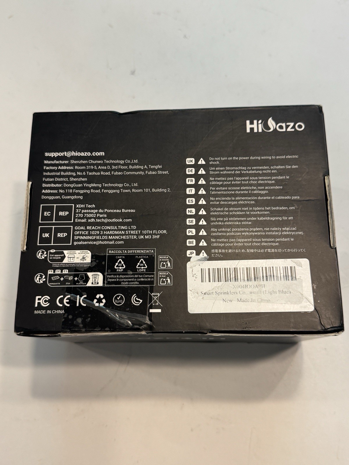 HiOazo WiFi Smart Sprinkler Controller 4 Zone Irrigation Timer App Enabled