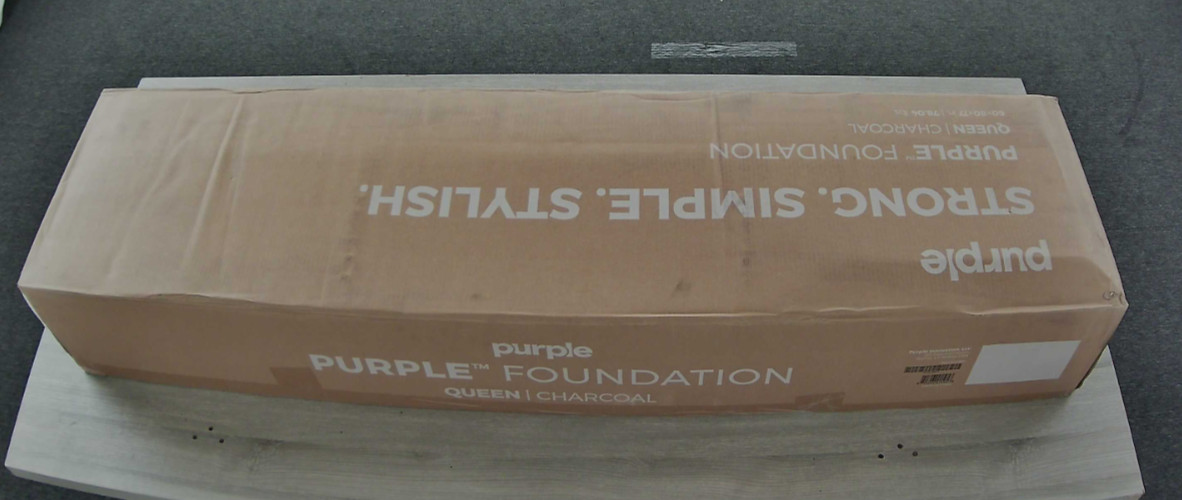 Purple Queen Bed Foundation in Charcoal Grey