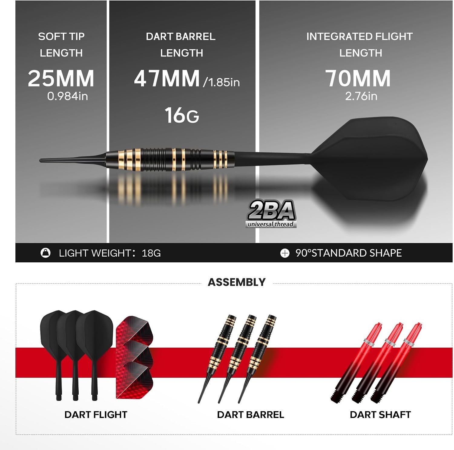 Soft Tip Darts Set – 3 Pack Professional Darts Plastic Tip | Includes Extra D...