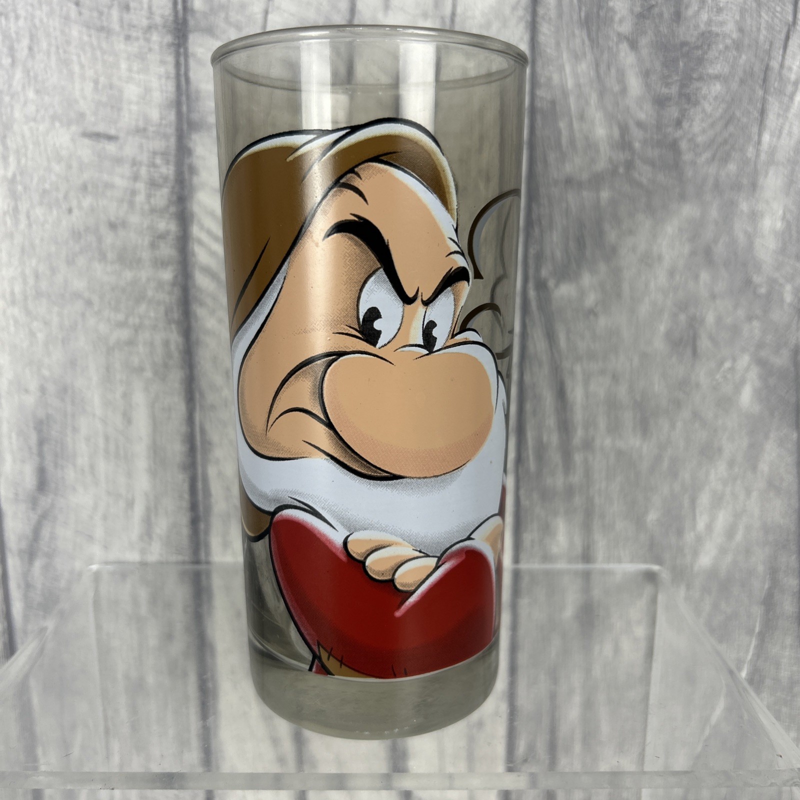 Rare Disney Grumpy Portrait Drinking Glass Disneyland Paris Exclusive