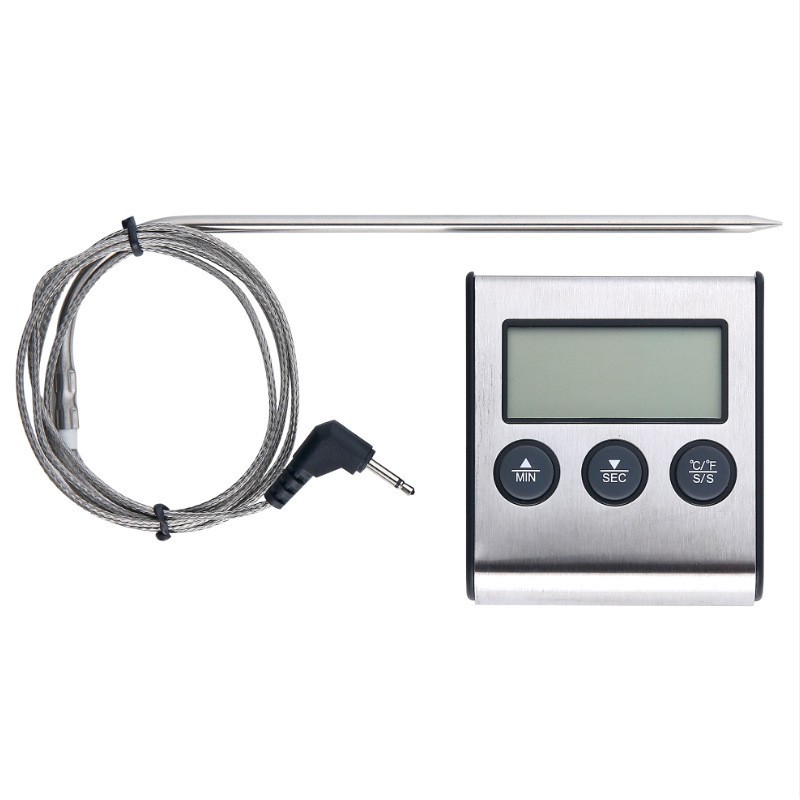 Digital Food & Meat Thermometer Remote Probe Temp Meter with Timer for Grilling