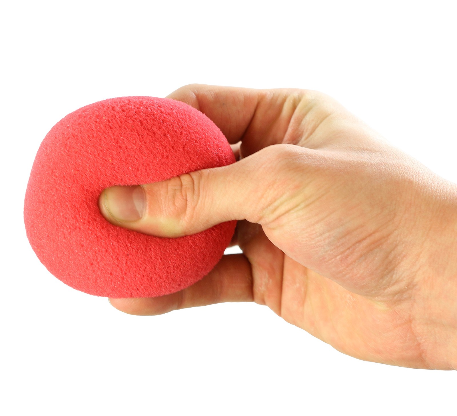 CanDo 2.5 Inch Red Memory Foam Squeeze Ball for Hand Therapy Resistance