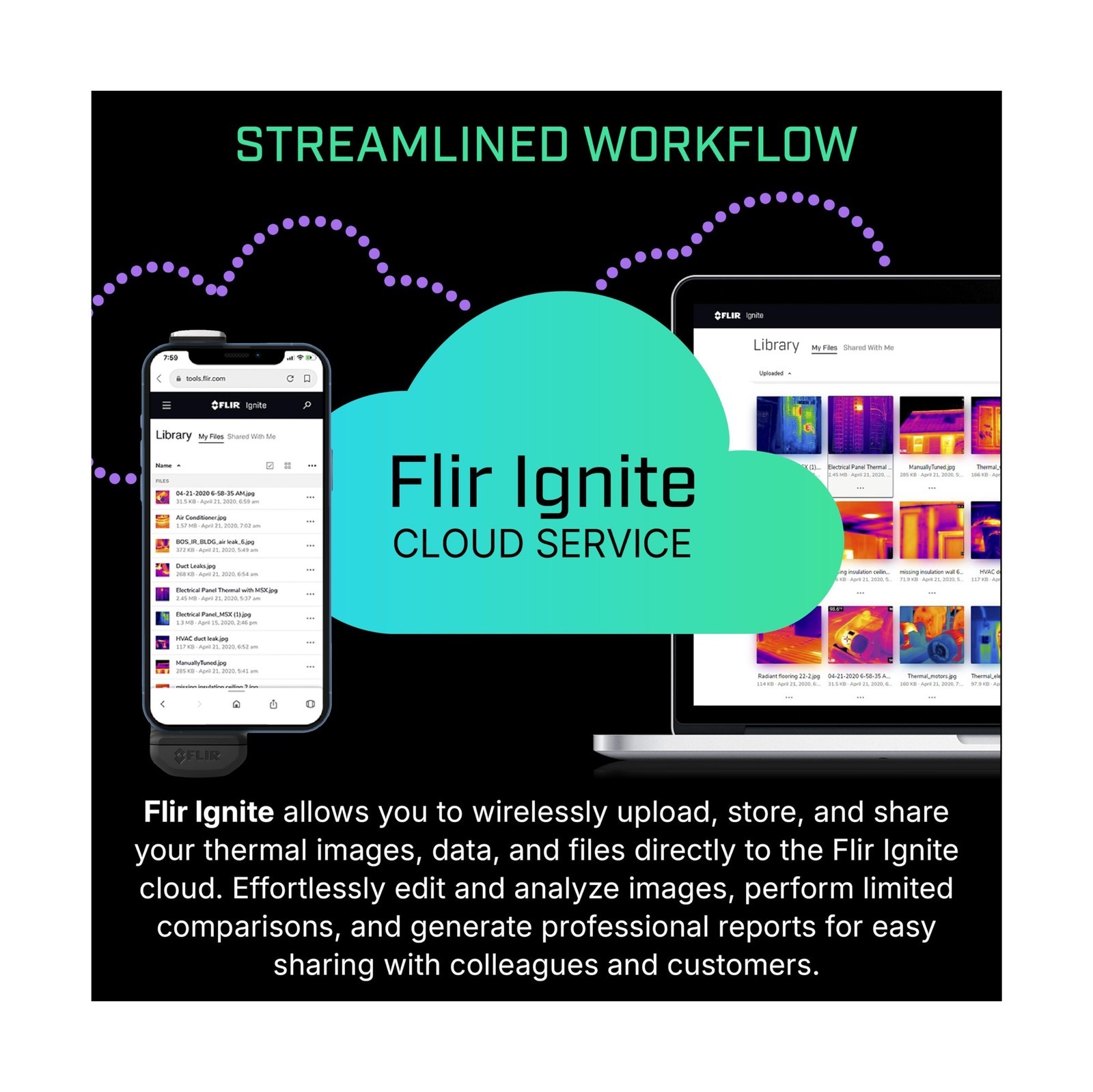 Flir Edge - Wireless Bluetooth Thermal Imaging Camera for Smartphones, Compat...