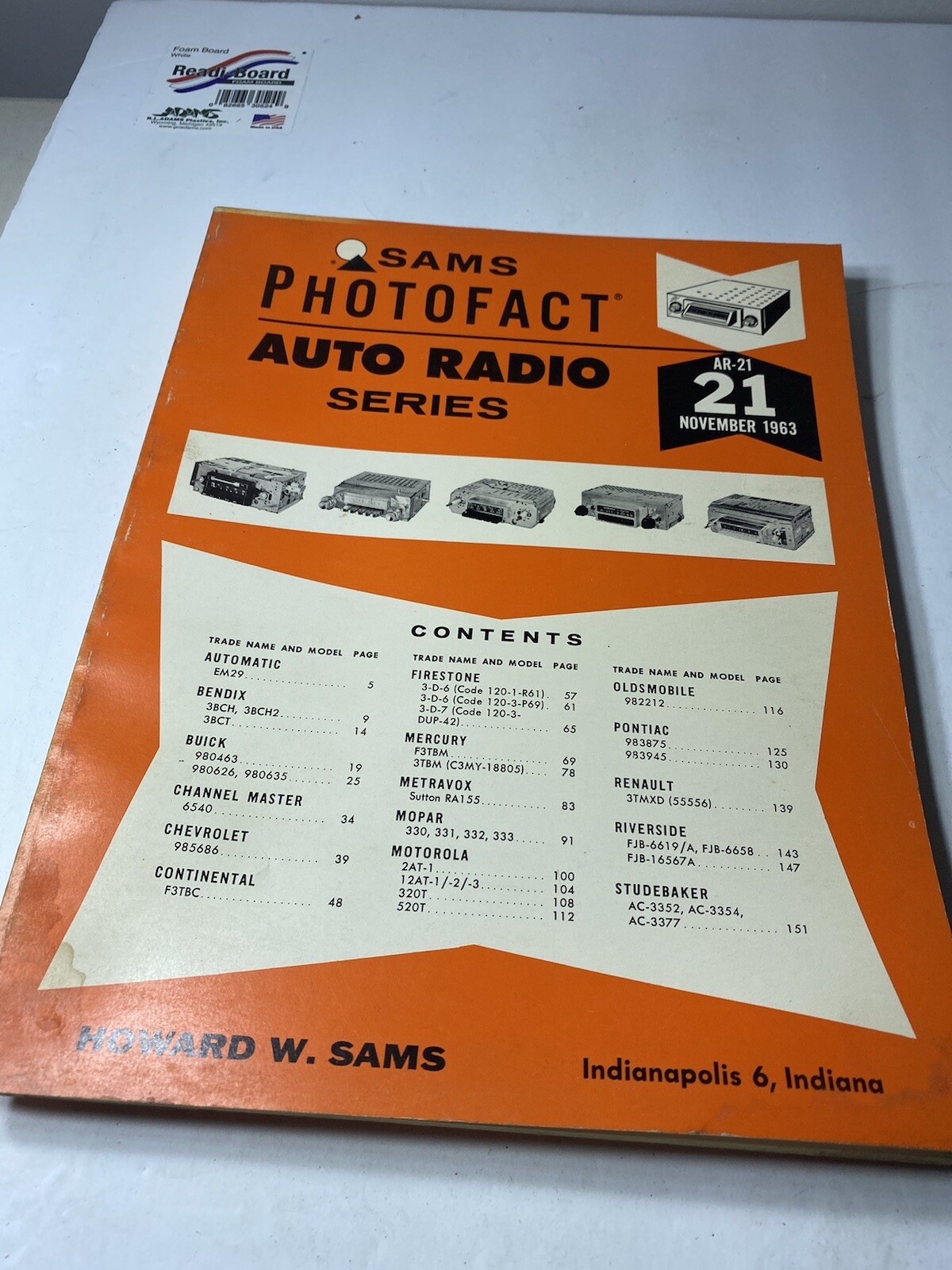 Sams Photofact Audio Radio Series AR 21 November 1963