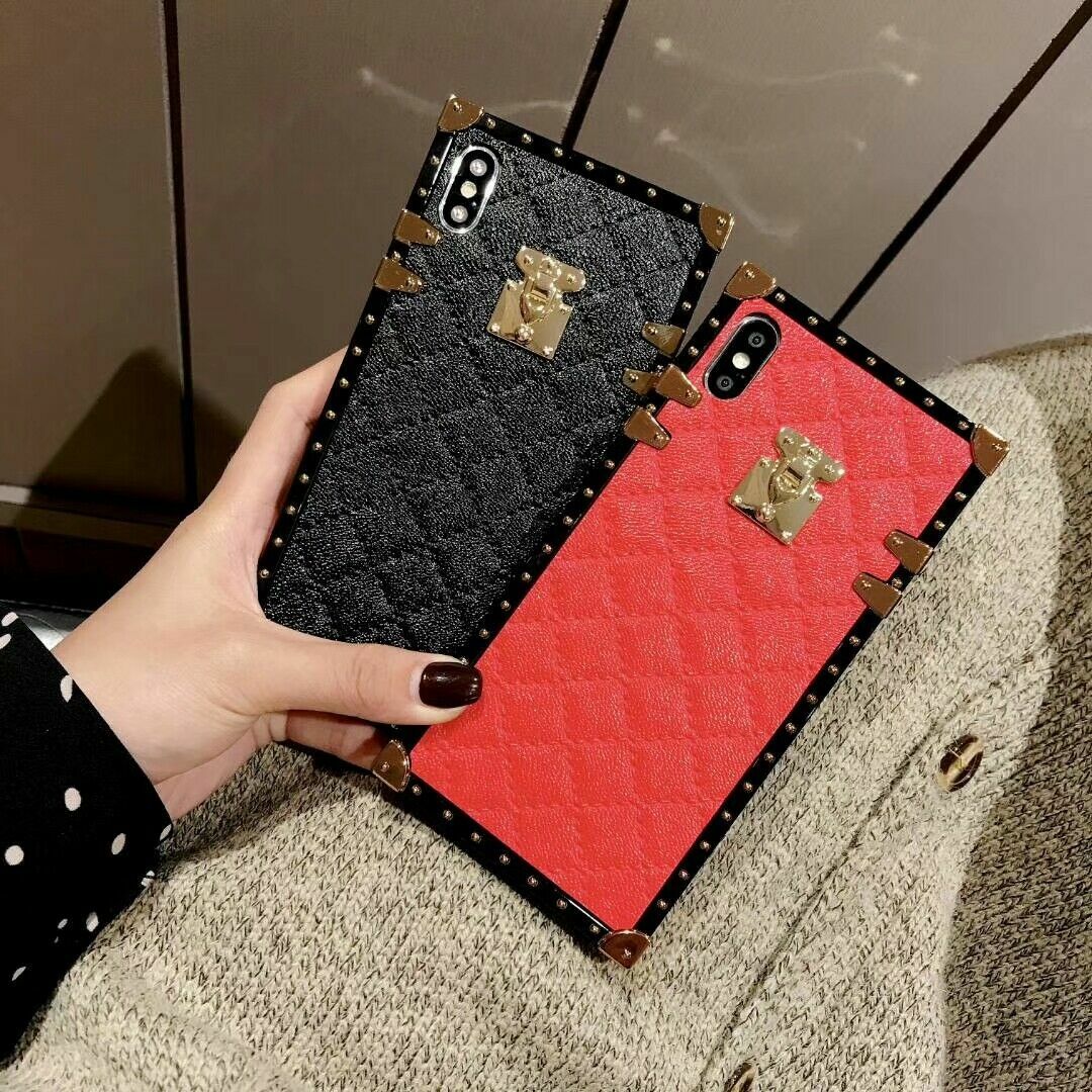 Grid Leather Lock Luxury Boxy Trunk Case For A34 A36 A14 A56 A54 A26 A17 A16 A06