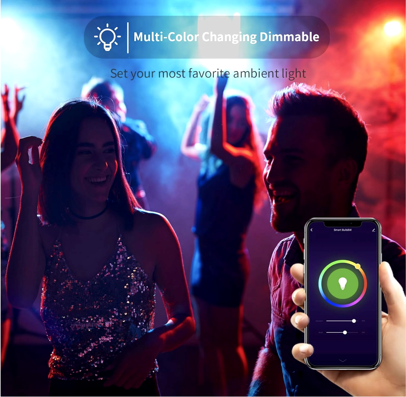 4 Pack Smart Light Bulb APP WiFi LED Lighting Work Alexa&Google Assistant 9W E26
