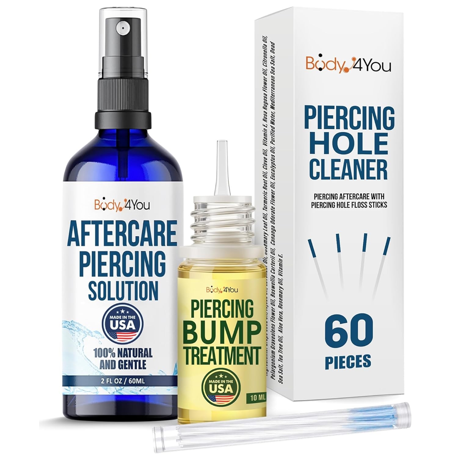BodyJ4You Piercing Aftercare Spray Keloid Bump Removal Hole Cleaner...