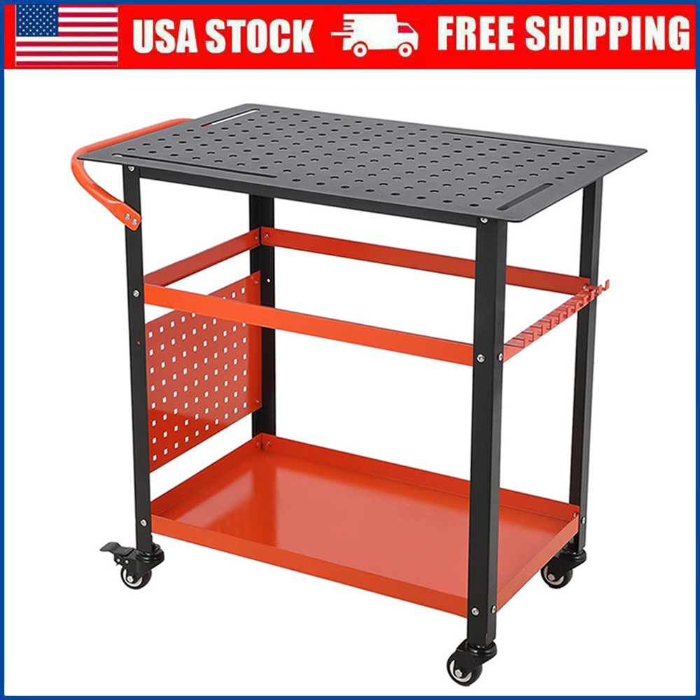 Rolling Welding Table Portable Welding Cart 36''x 24" 600LBS Load Capacity Steel