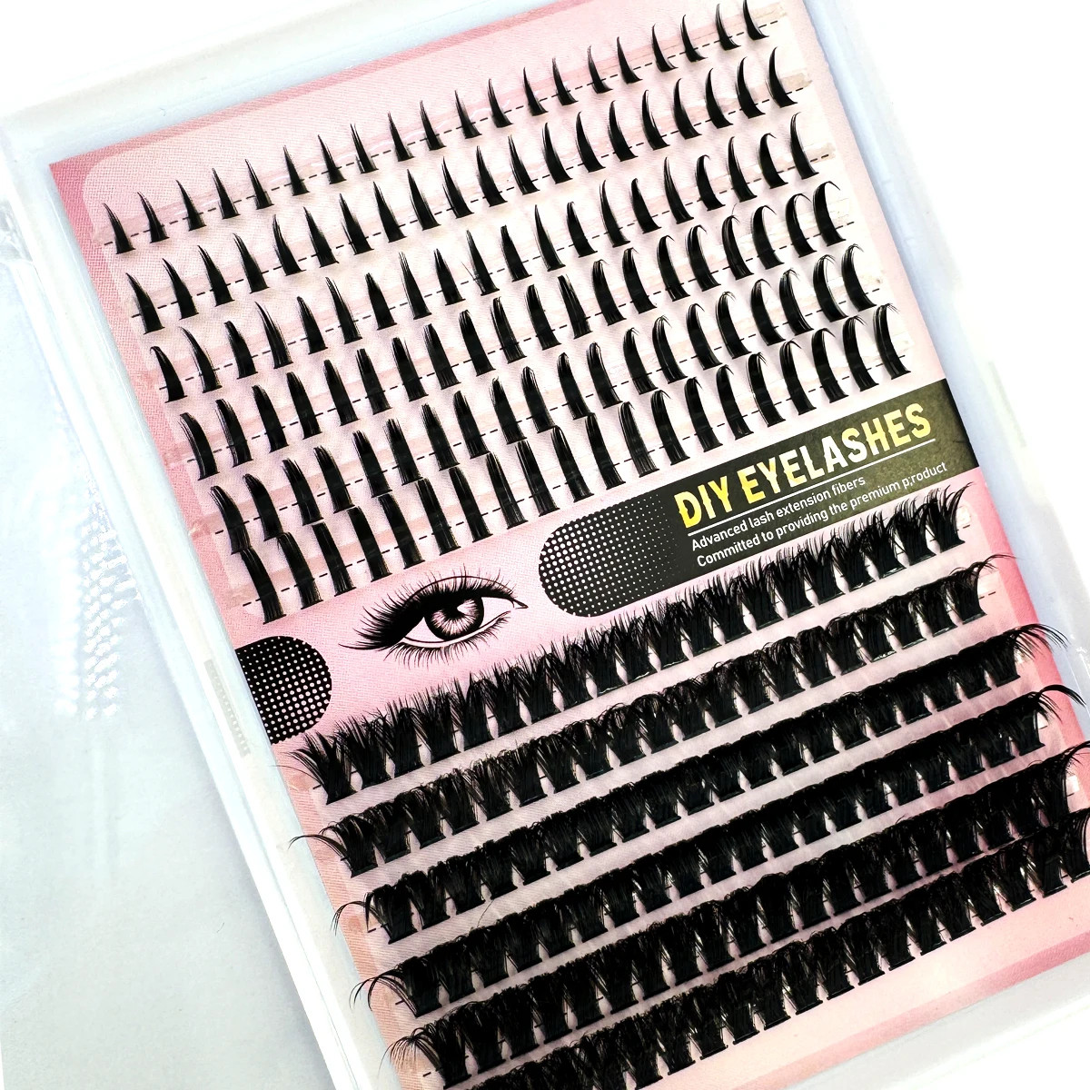 12rows Salon-Like Lash Clusters Kit DIY Eyelash extension comic eyelash curler