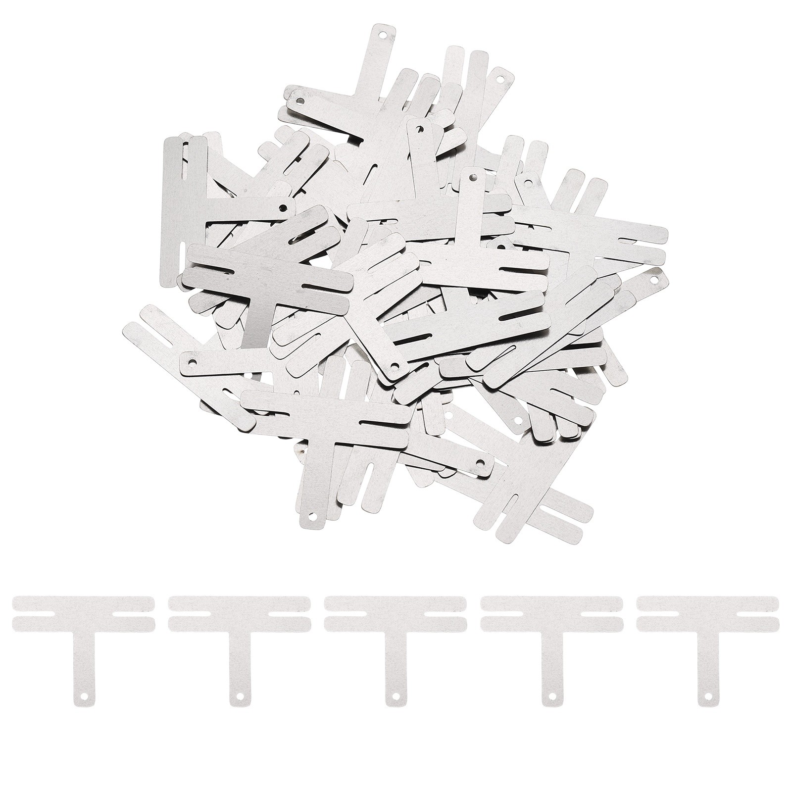 50pcs t Type Nickel Strips for Battery Welding 0.83" Nickel Sheet Plated Silver