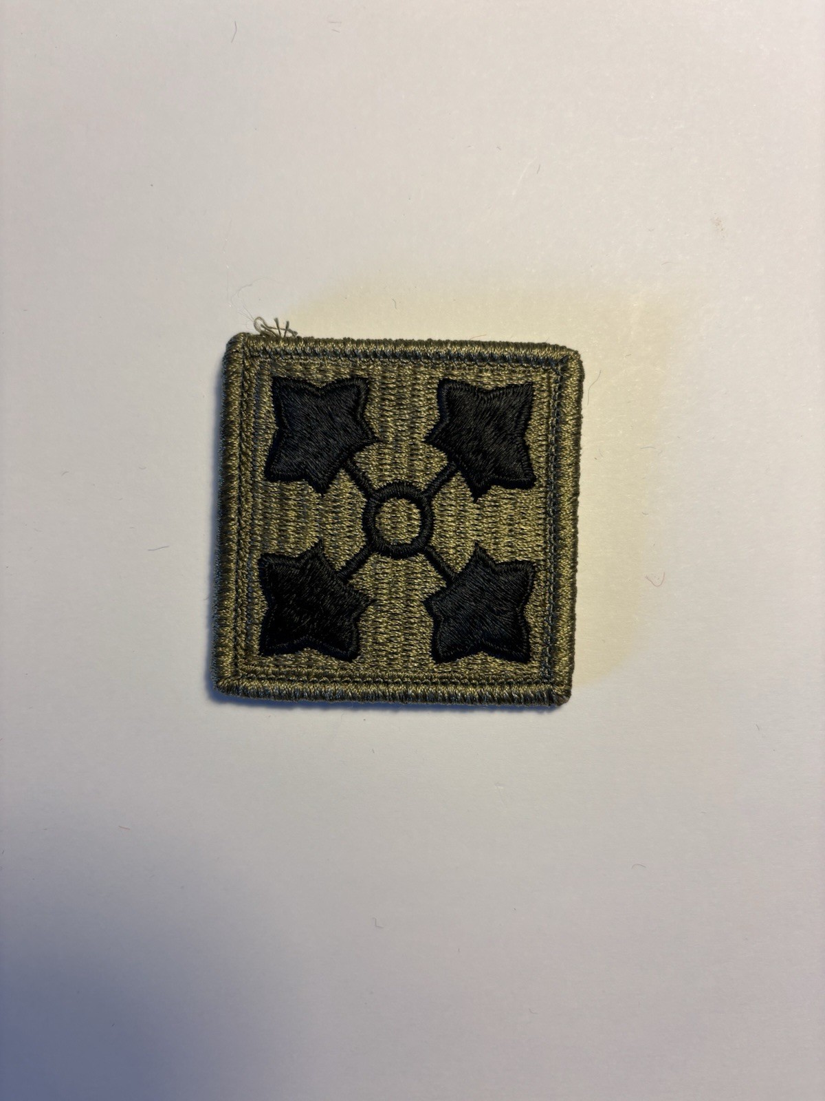 4th Infantry Division U.S. Army Shoulder Patch With Hook & Loop Back