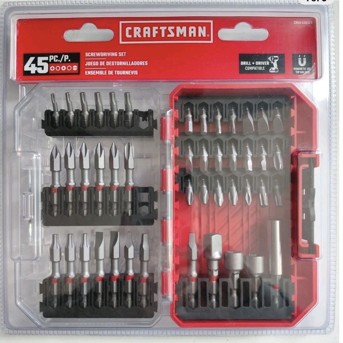 Craftsman 45 PC Piece Screwdriving Set CMAF45BSET with Plastic Case14.99