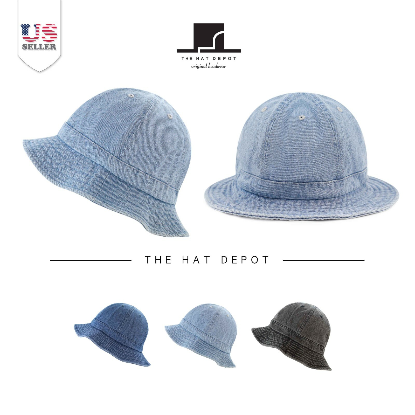 Bucket hat - The Hat Depot Denim Tennis Bucket Hat 1548