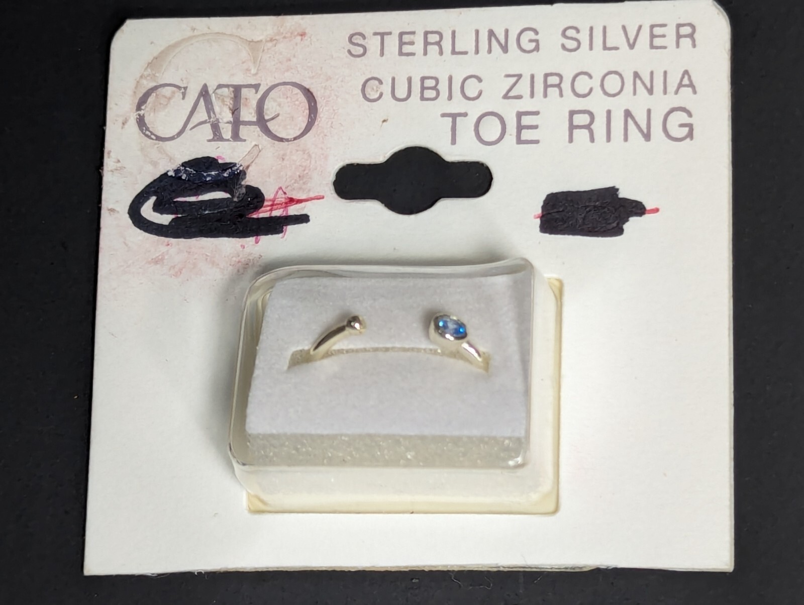 Cato Sterling Silver Blue Cubic Zirconia Toe Ring
