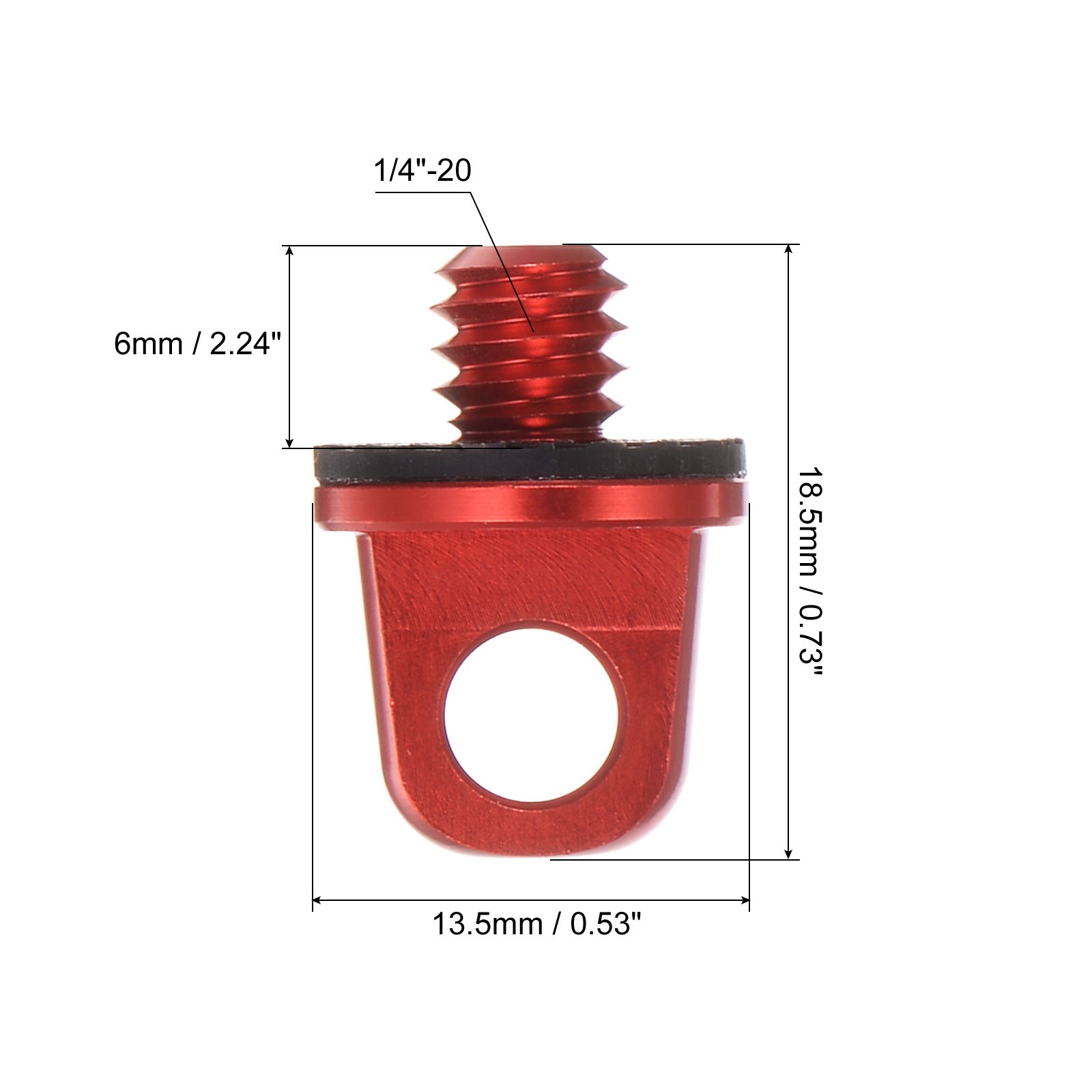 1/4" Camera Neck Strap Screw Holder Quick Install Camera Screws, Red 4pcs