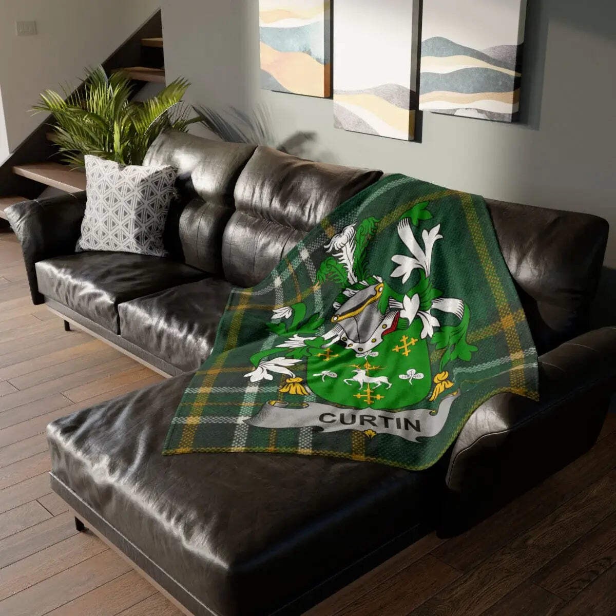 Curtin Family Crest Irish Blanket