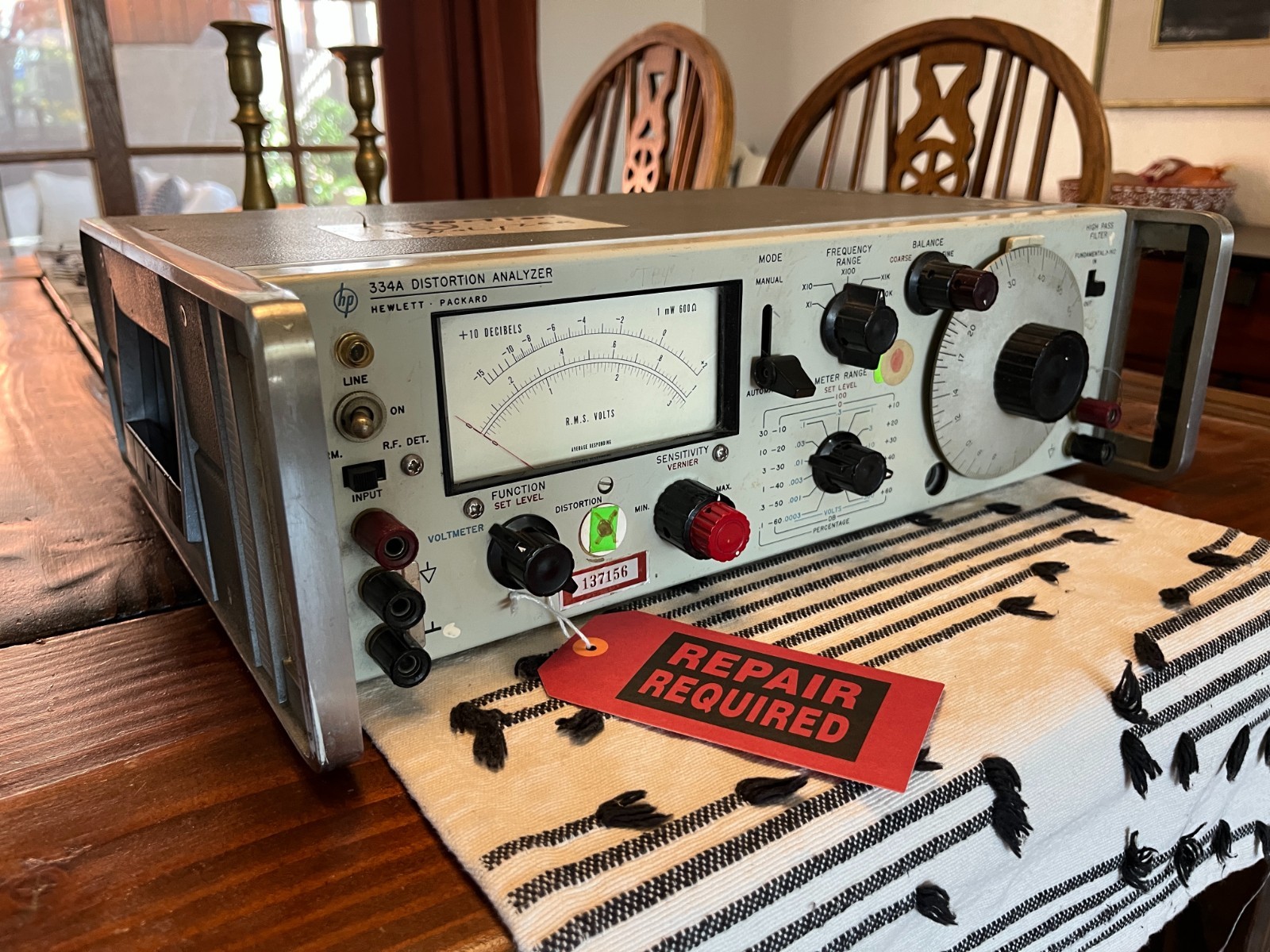 Hewlett Packard HP 334A - Distortion Analyzer - For Parts Only, Untested