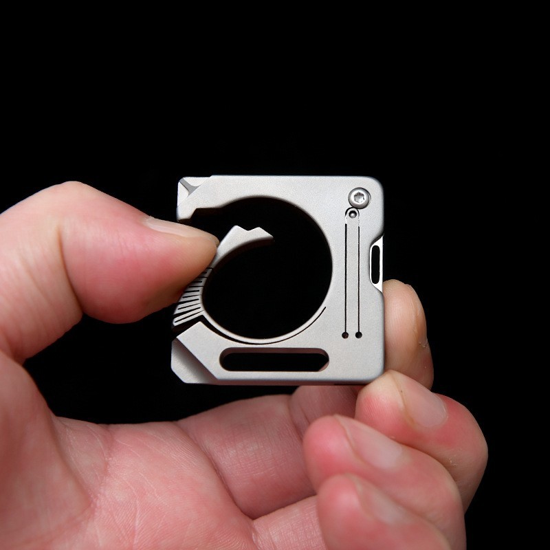 Titanium Alloy Keychain Carabiner Cutter Knife EDC Outdoor Travel Camping Tool