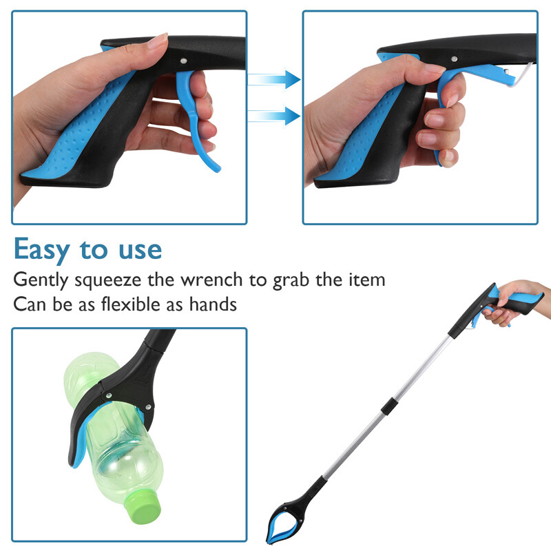 2-PACK Collapsible Garbage Collector Picker Pickup Tool Clamp Extender Grabber
